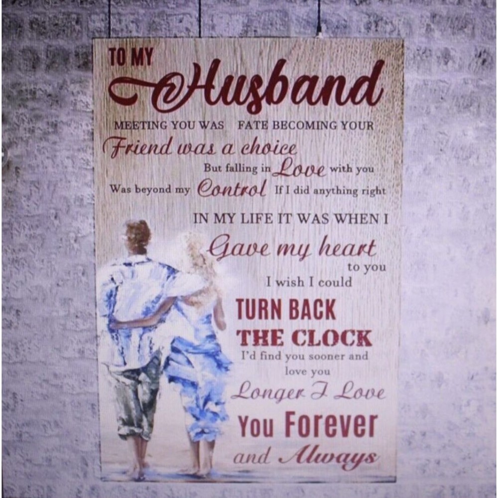 Love Words For Husbands Canvas Print Gift Decor 17 1/2" X 11 3/4" Unframed NIP